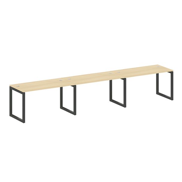 Metal System Quattro Р. ст. на 3 раб. места на О-образном м/к 50БО.СМ-3.3 Акация/Антрацит металл 4200*720*750 - Вид 1