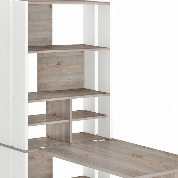 Стол компьютерный Домино Лайт СТЛ-ОВХ+С100Прям без тумбы Белый/Нельсон - Вид 4