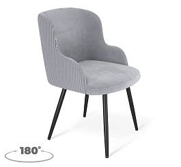 Стул  Sheffilton SHT-ST39-4/S1470-VP стальной серый/вельвет/черный муар - Фото предпросмотра