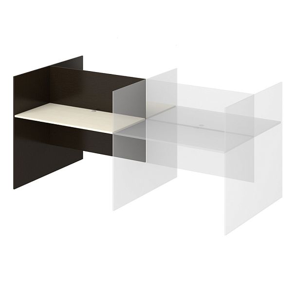 Стол дополнительный офисный "Система-M"  ПК-ССМ-СТ2Д138Х120ВЭР/Д-В2-180 клен - Вид 1