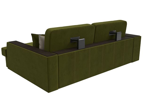 Угловой диван Брюссель правый (полностью микровельвет зеленый) - Вид 6