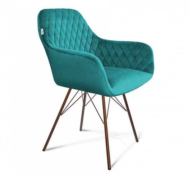 Стул Sheffilton SHT-ST38/S37 альпийский бирюзовый/медный металлик - Вид 2