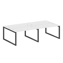 Metal System Quattro Р. ст. на 4 раб. места на О-образном м/к 50БО.СМ-4.3 Белый/Антрацит металл 2800*1475*750 - Фото предпросмотра