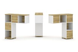 Concept Надставка низкая CN.DNN-001 Дуб Винченцо/Белый Бриллиант/Металл Белый 1099*365*1130 - Фото предпросмотра