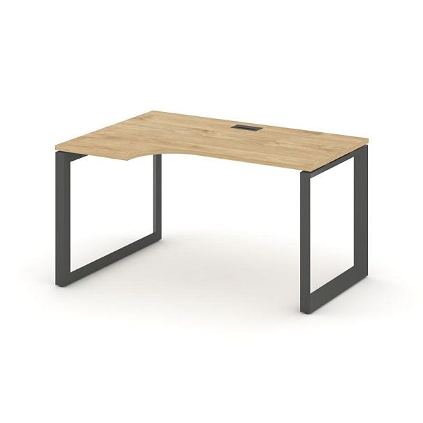 Style Project Next Стол рабочий эргономичный SN-59O.SPA-022(L) Тиквуд Светлый/Металл Антрацит/Черный Заглушка 1580*800/980*750 - Вид 1