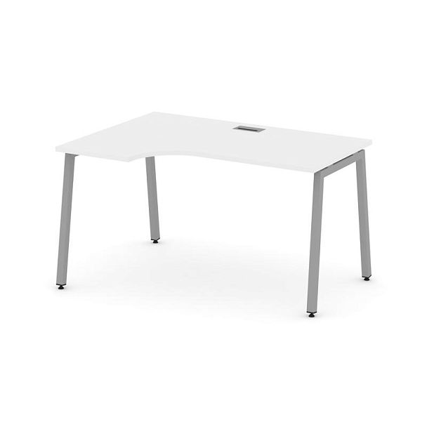 Стайл Проджект Стол рабочий эргоном. SN-4A.SPA-002(L) Белый/Металл Серый 1580*600/980*750 - Вид 1