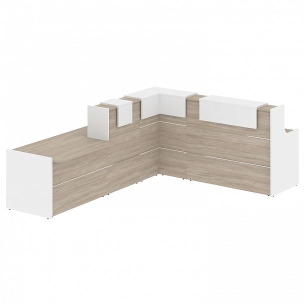 Ресепшн Г-образный "Onix" O.R-K-34 дуб аттик/белый - Вид 2