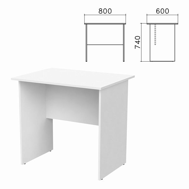 Стол письменный "Бюджет", 800х600х740 мм, белый, 402659-290 - Вид 1