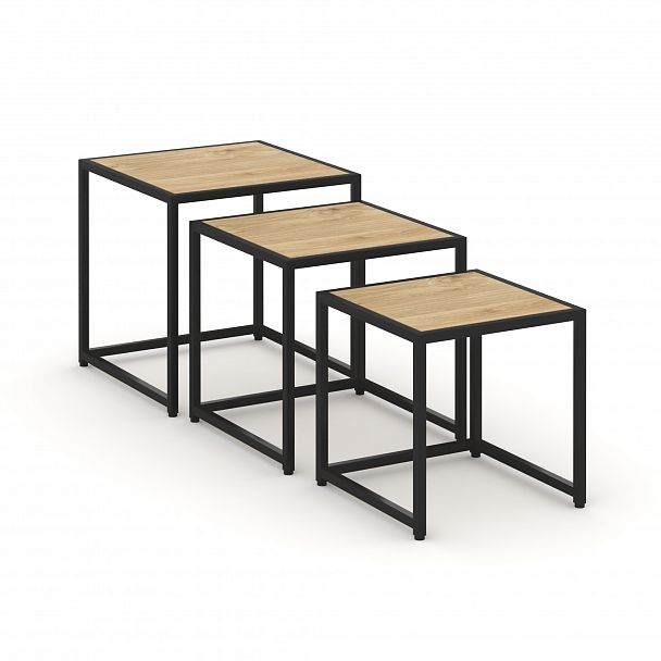 Стол журнальный "Loft" VR.L-SJK-45 Тиквуд Светлый/Черный - Вид 3