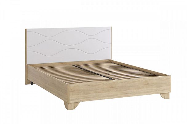 Зара Кровать с основанием Комфорт 160х200 см SMZ-06.1623 дуб сонома/белый - Вид 1