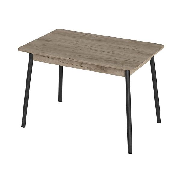 Стол Лион 1 ЛДСП (Подстолье косое черное) НЕ ВЫБИРАТЬ Дуб крафт серый - Вид 1