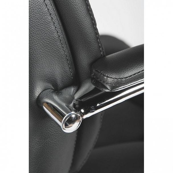 Кресло Верса / (black) сталь + хром / черная экокожа - Вид 16
