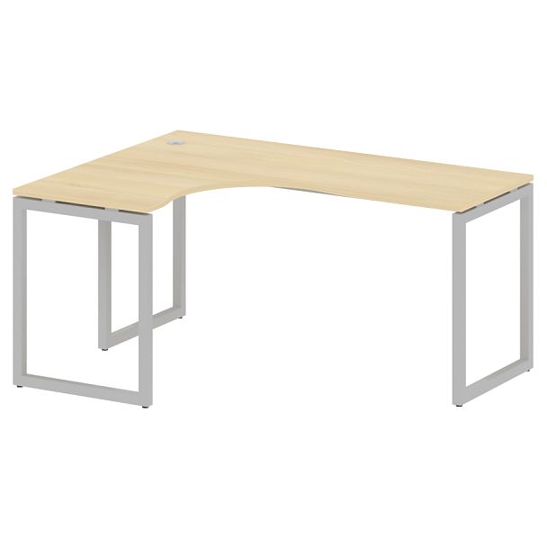 Metal System Quattro Стол криволинейный левый на О-образном м/к 40БО.СА-4 (L) Акация/Серый металл 1600*1200*750 - Вид 1