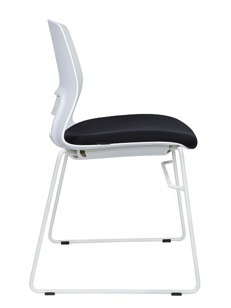 Стул / One / белый пластик / черная ткань, стопируемый - Вид 3