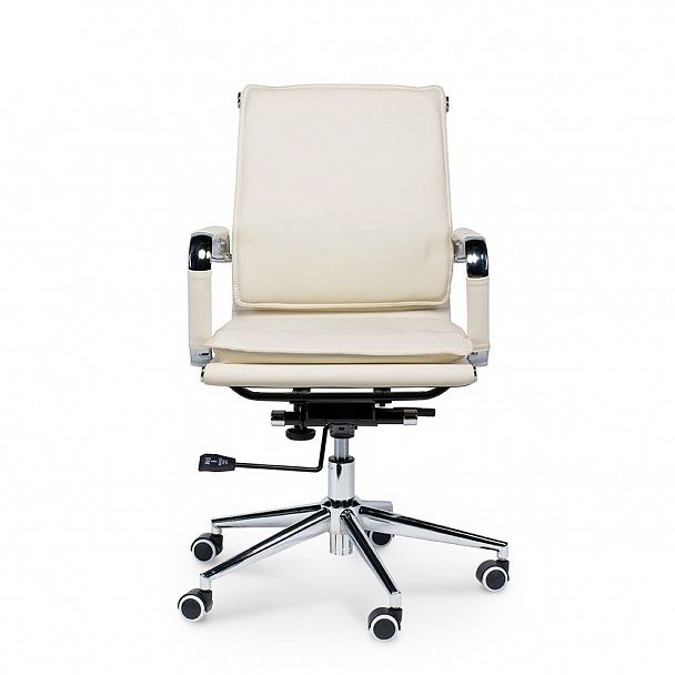 Кресло Харман LB / (ivory) хром / слоновая кость экокожа - Вид 2
