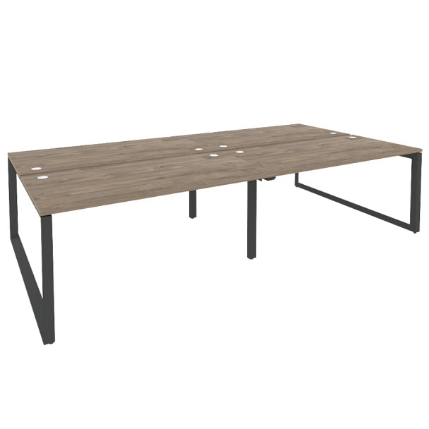 Onix Рабочая станция на О-образном м/к O.MO-D.RS-4.4.8 Тиквуд темный/Антрацит металл 3160*1635*750 - Вид 1