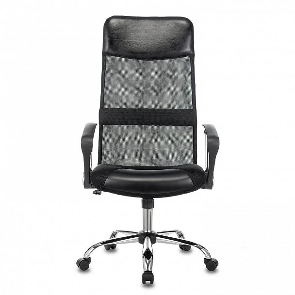 Кресло офисное CH-600SL, хром, ткань-сетка/кожзам, черное, 1380230 - Вид 4