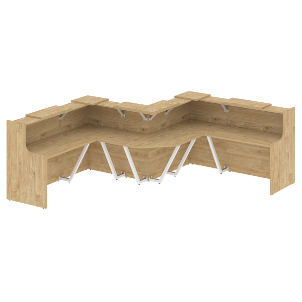 Ресепшн Г-образный "Onix" O.R-K-35 тиквуд светлый/белый - Вид 1