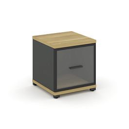 Concept Шкаф 1 узкая секция, 1 ниша CN.STU-113 RPB A Дуб Винченцо/Антрацит/Металл Антрацит/Прозрачный 420*420*450 - Фото предпросмотра