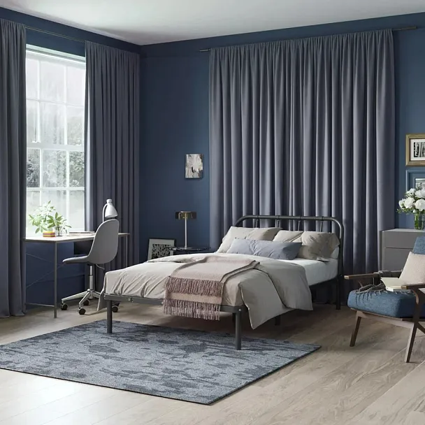 Кровать металлическая Мира 1200х2000, цвет черный - Вид 5