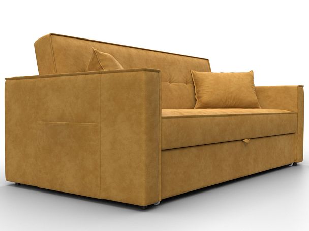 Диван прямой Лига-104 (160) Велюр желтый - Вид 3