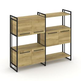 Rift Шкаф комбинированый RF.NS-004 Дуб Винченцо/Металл Черный 1576*396*1286 - Фото предпросмотра