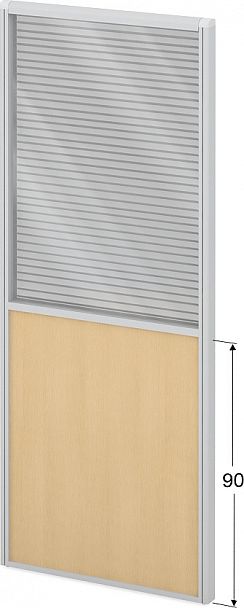 Модуль комбинированный "Мобильные офисные перегородки «Логика»" ПК-ЛГ-МДК200х80/90Ж/Д-В1-300 бук натуральный - Вид 1