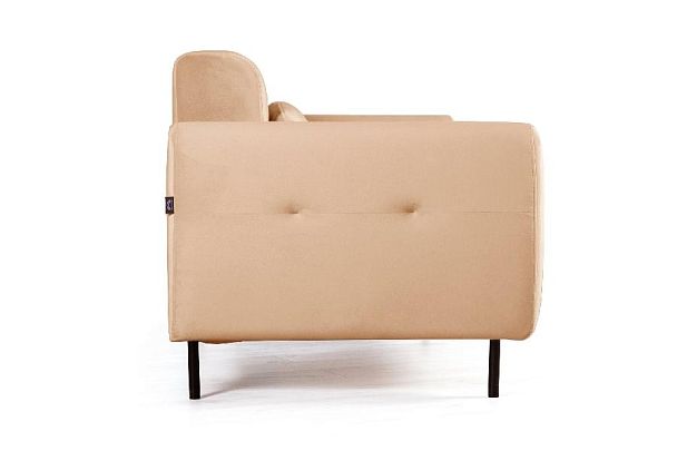 Siena диван-кровать прямой с подлокотниками, бархат бежевый 5 - Вид 3
