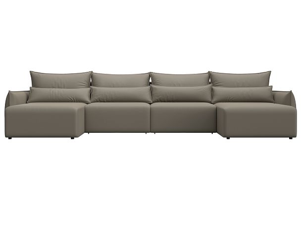 Диван П-образный Лига-051 НПБ Лонг Экокожа бежевый - Вид 2