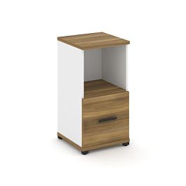 Concept Шкаф 1 узкая секция, 2 ниши CN.STU-211 B Сандал Янтарный/Белый Бриллиант/Металл Черный 420*420*818 - Фото предпросмотра