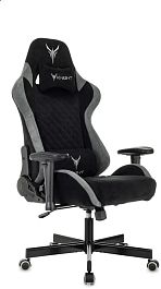 Кресло игровое Knight Regal Fabric черный/серый искусственная замша с подголов. крестов. металл - Фото предпросмотра