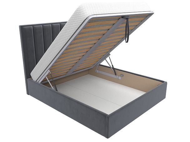 Интерьерная кровать Афродита 160 (полностью велюр серый) - Вид 6