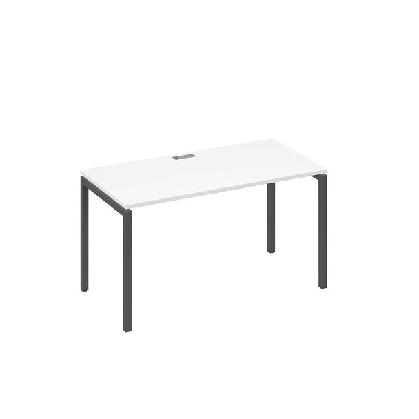 Стол 140x70 письменный на каркасе DUE A4 А4 С2 014 БП белый премиум / металлокаркас антрацит - Вид 1