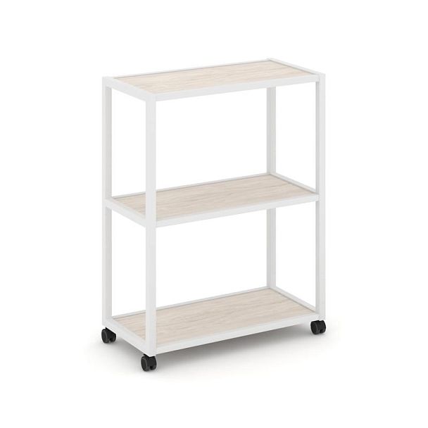 Shelf Mobile Стеллаж 3 уровня 1 секция VR.LT-STK-301.10 Денвер Светлый/Металл Белый 1000*400*1046 - Вид 1