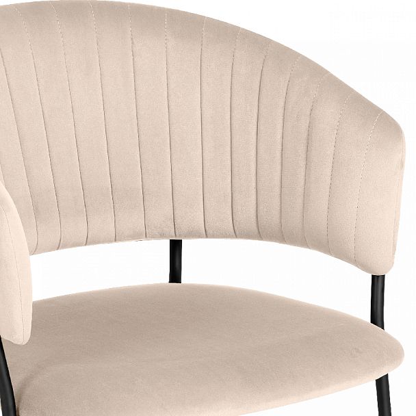 Комплект кухонных стульев Даксон кремовый велюр/черный, 4 шт. - Вид 8