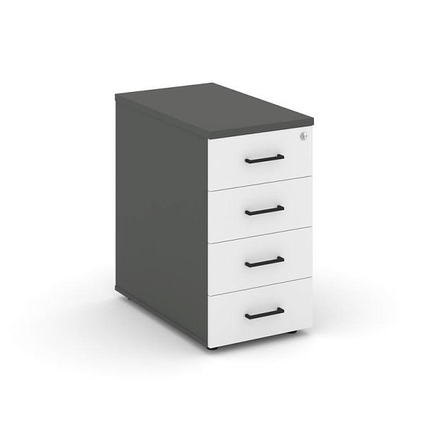 Стайл Проджект Тумба опорная/приставная SN.TOP-001 Антрацит/Антрацит/Белый/Черный Ручки 416*600*750 - Вид 1