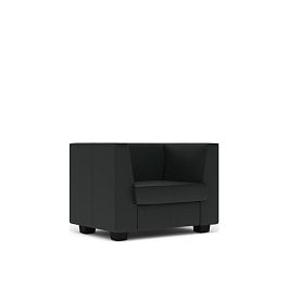 Кресло мягкое Миларго экокожа черная CN1114 - Фото предпросмотра