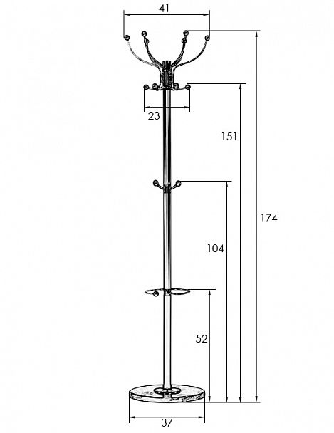 Вешалка напольная DOBRIN BONNY (чёрный мрамор, чёрный) - Вид 6