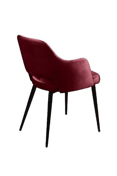Стул William с подлокотниками, бархат винно-красный 16/ черный конус - Вид 5