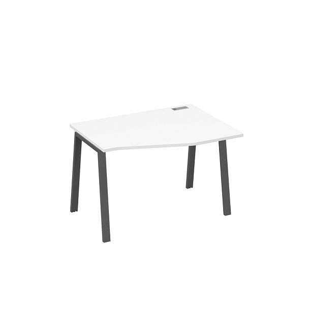 Стол эргономичный правый "Техно" на металлокаркасе TRE A4 А4 Б3 062 БП белый премиум / металлокаркас антрацит - Вид 1