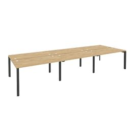 Onix Рабочая станция на П-образном м/к O.MP-D.RS-6.3.7 Тиквуд светлый/Антрацит металл 4140*1475*750 - Фото предпросмотра