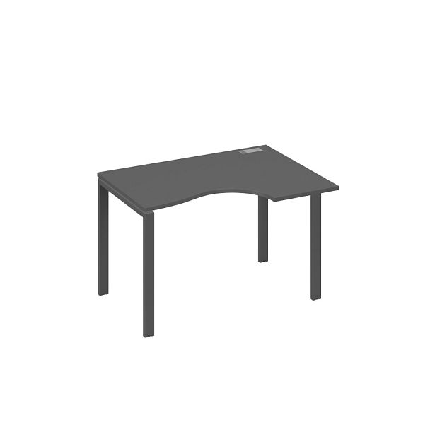 Стол эргономичный правый "Классика" на металлокаркасе UNO A4 А4 Б1 042 БП антрацит премиум / металлокаркас антрацит - Вид 1