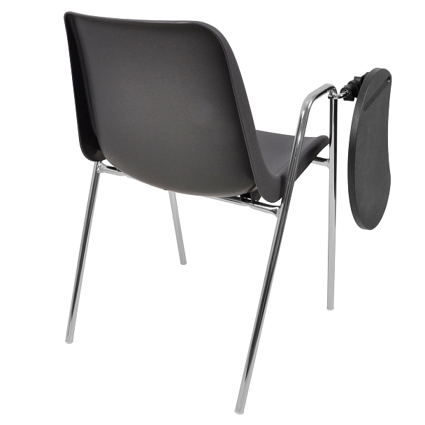 Стул Vicenza (4 ножки с подлокотниками + столик TLT), каркас хром, темно-серый, РП+ИК - Вид 2