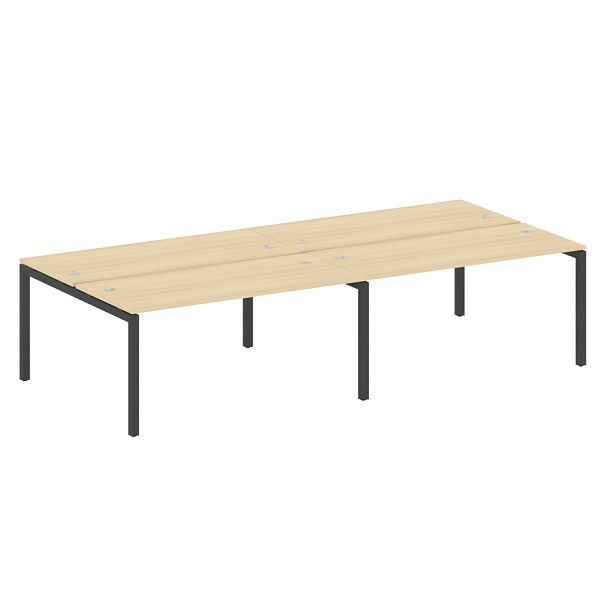 Metal System Quattro Р. ст. на 4 раб. места на П-образном м/к 50БП.СМ-4.4 Акация/Антрацит металл 3200*1475*750 - Вид 1