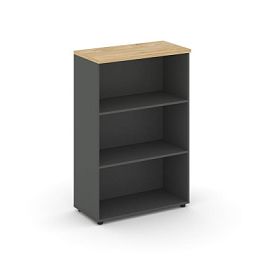 Стайл Проджект Стеллаж средний широкий SN.STS-200 Антрацит/Тиквуд Светлый 796*400*1203 - Фото предпросмотра