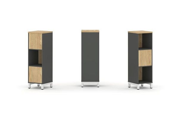 Style Project Набор стеллажа 2-х сторон., 3 яр. SN.NSD-311 Антрацит/Тиквуд Светлый/Металл Белый 387* - Вид 1