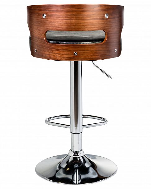 Стул барный DOBRIN FRED (коричневое дерево, чёрный) - Вид 3