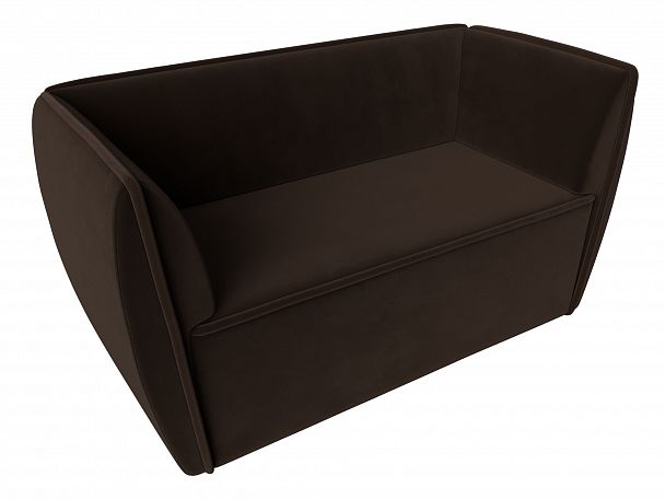 Прямой диван Бергамо 2-х местный (полностью микровельвет коричневый) - Вид 5