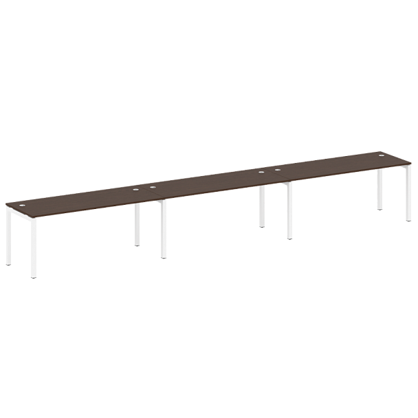 Metal System Quattro Р. ст. на 3 раб. места на П-образном м/к 50БП.СМ-3.5 Венге/Белый металл 5400*720*750 - Вид 1