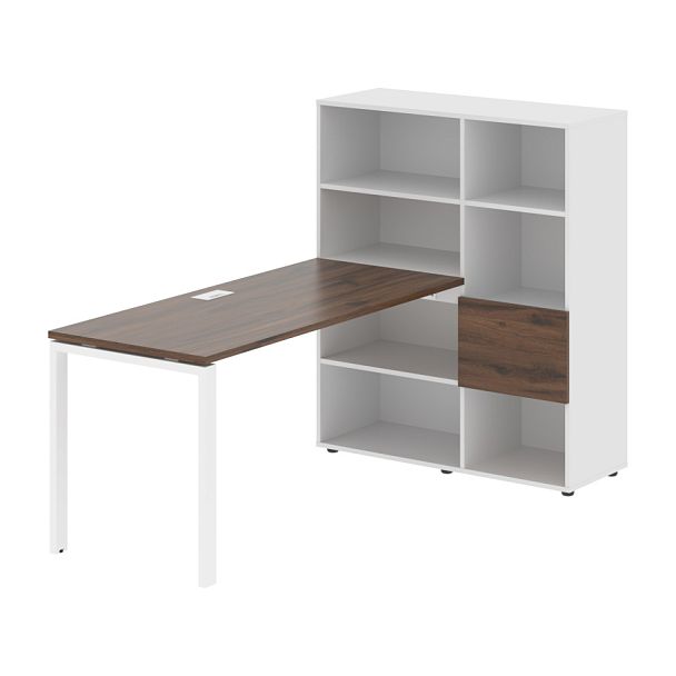 Стол-стеллаж EURST 1115 Дуб Денвер тёмный/Белый/Белый 1990х1120х1355 EDIS - Вид 1